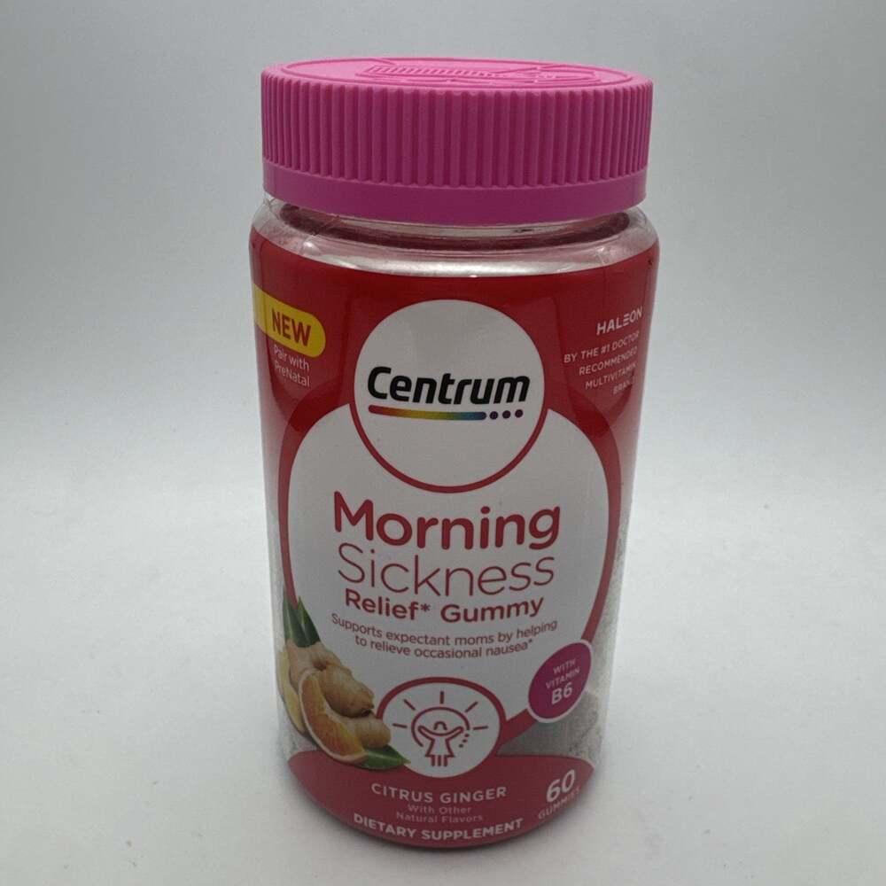 NEW Centrum Morning Sickness Relief Gummy Citrus Ginger 60 ct Exp 2027